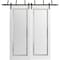 Sartodoors Sliding Closet Bi-fold Doors 64 x 84in, Sete 6933 Matte Black, Sturdy Tracks Moldings Trims SETE6933BF-BLK-6484 - alternate 1